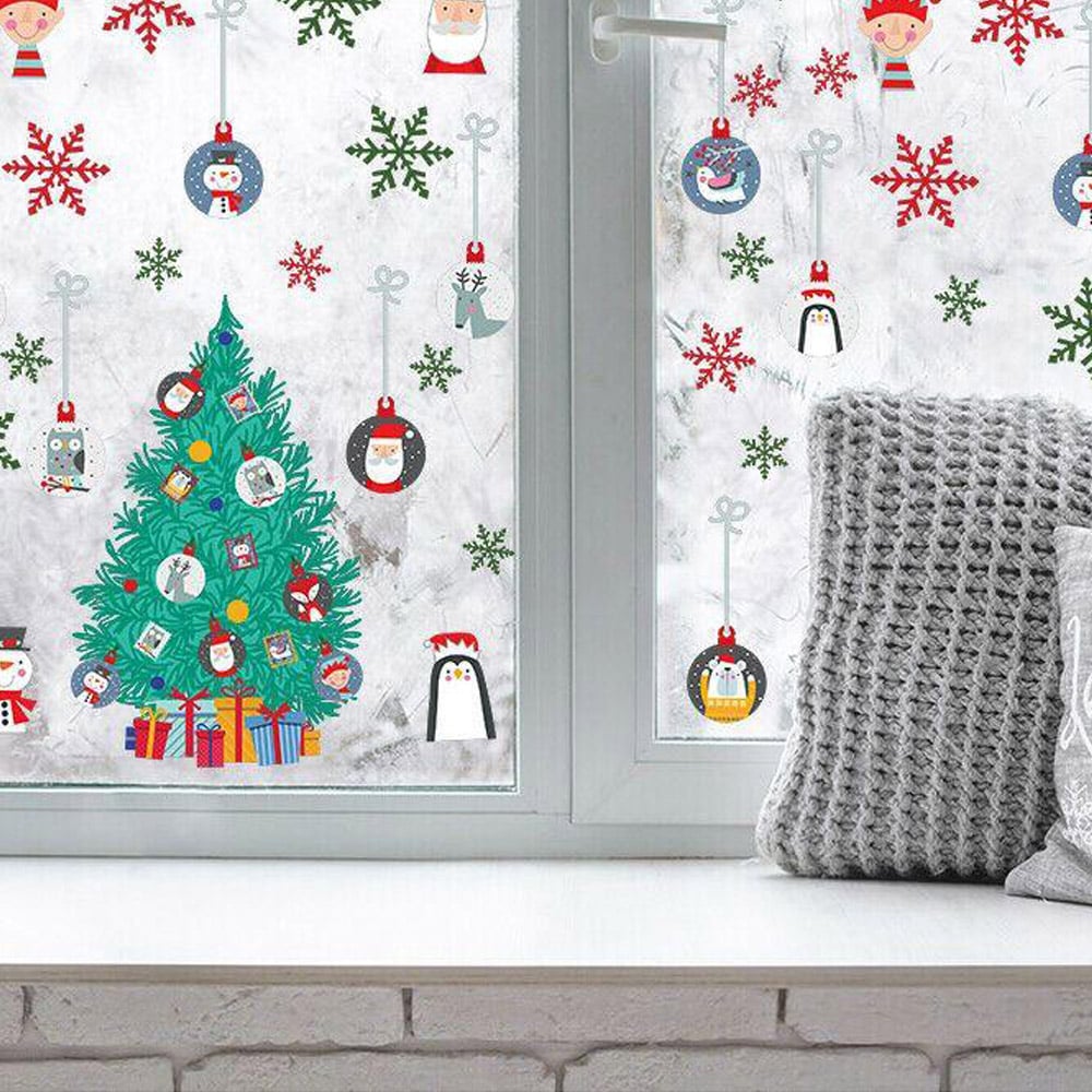 Walplus Funny Baubles and Christmas Tree Self Adhesive Wall Sticker 54 Piece Image 3