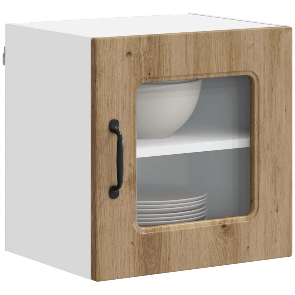 vidaXL Kalmar Single Glass Door Artisan Oak Wall Mounted Kitchen Cabinet Set of 2 Image 3