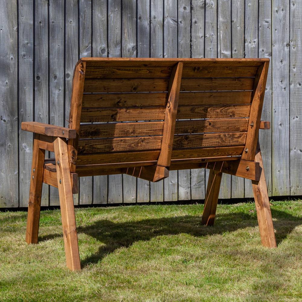 Samuel Alexander 2 Seater Rustic Wooden Garden Bench Image 3