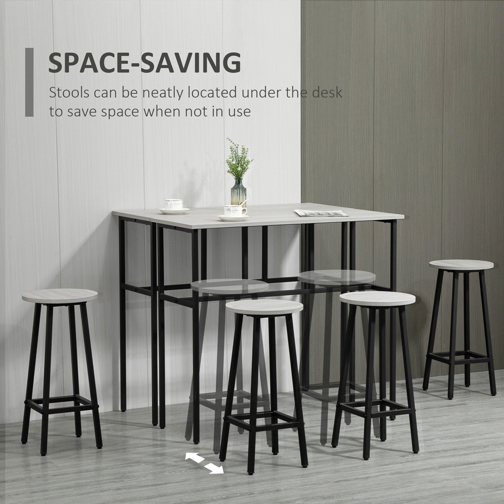 Portland 4 Seater Grey Bar Tables with Stools Image 7