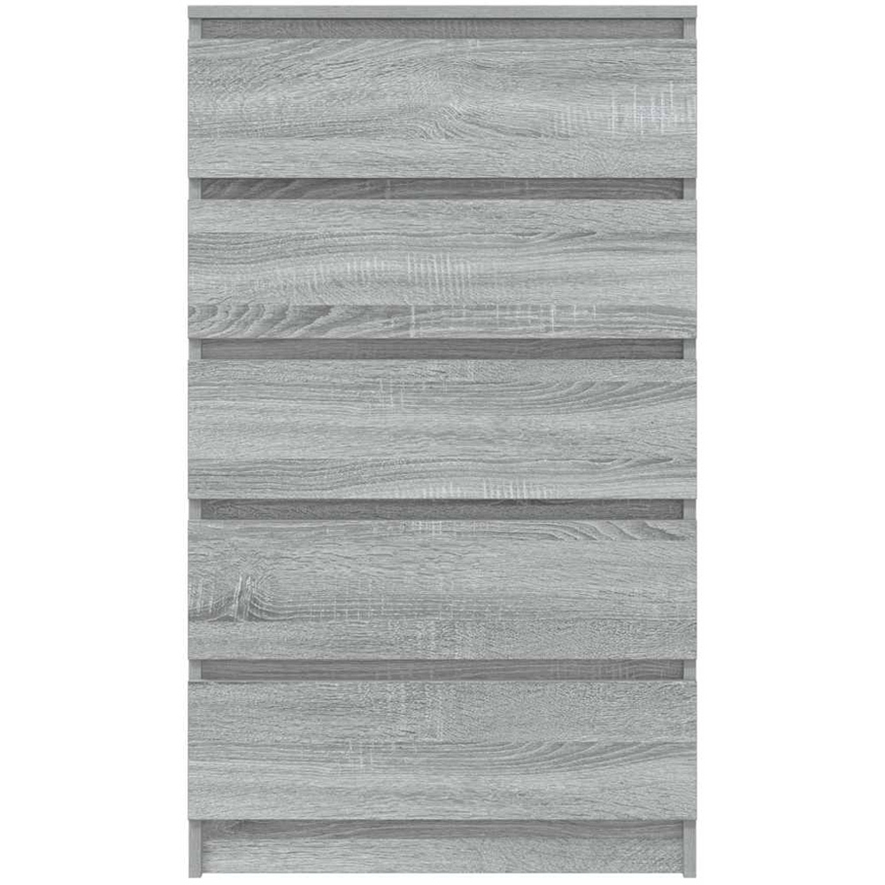 vidaXL 5 Drawer Grey Sonoma Chest of Drawers Image 4
