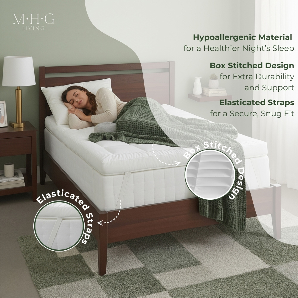 MHG Living Super King Size Hollowfibre Mattress Topper Image 5