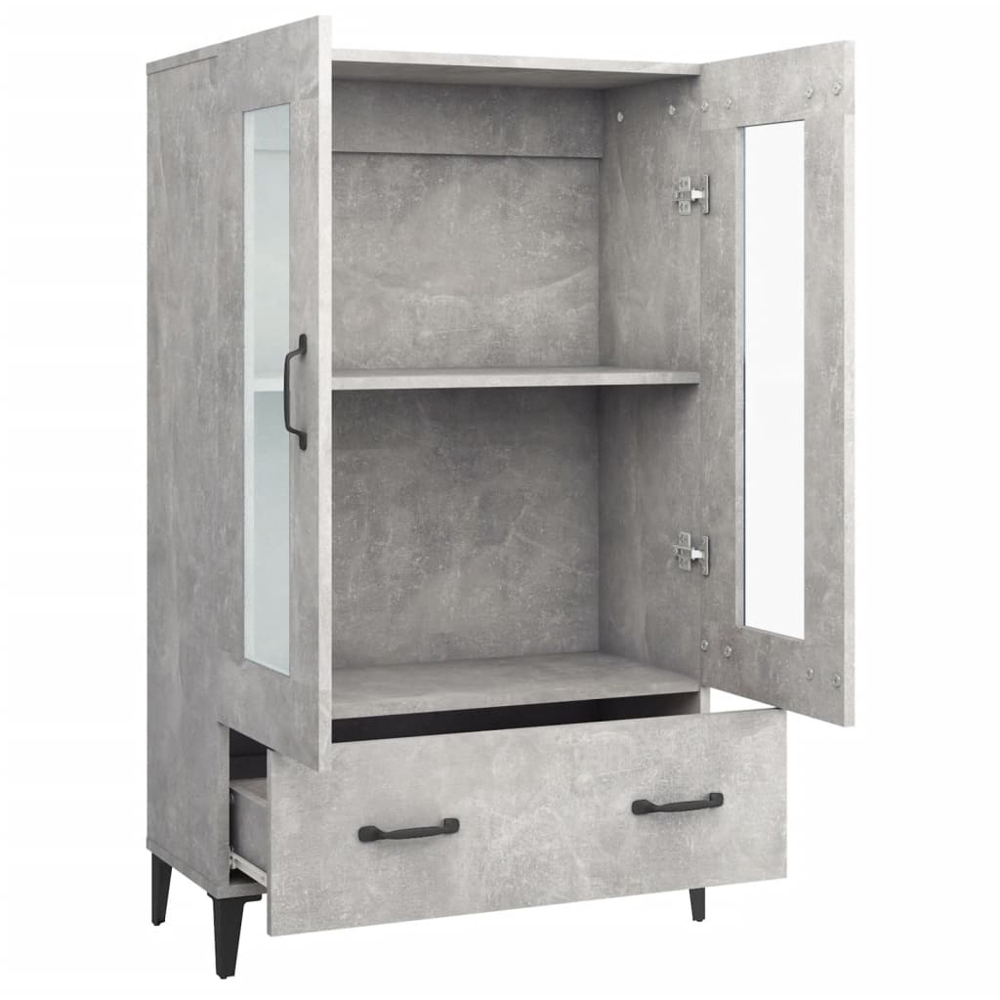 vidaXL 2 Door Single Drawer Concrete Grey Highboard Image 6