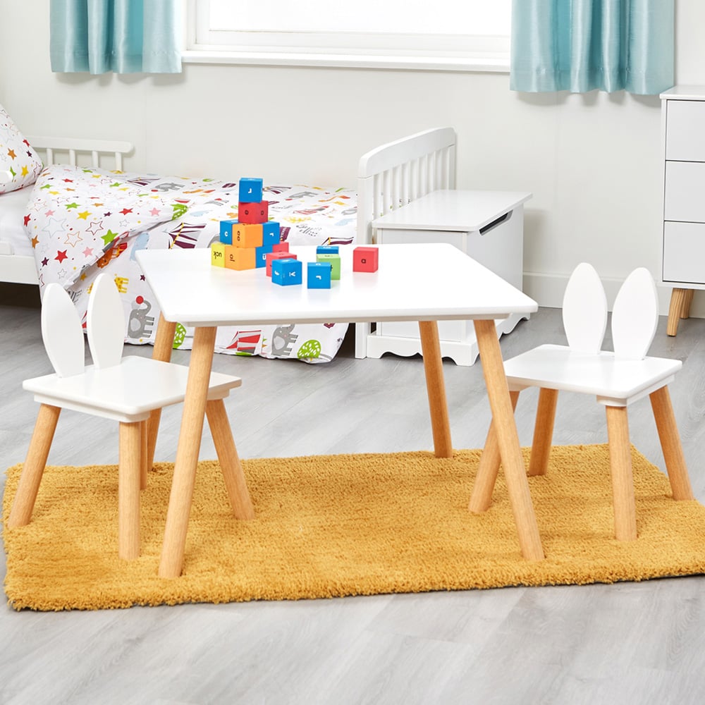 Liberty House Toys Kids Bunny Wood Table and Chair Set Image 1