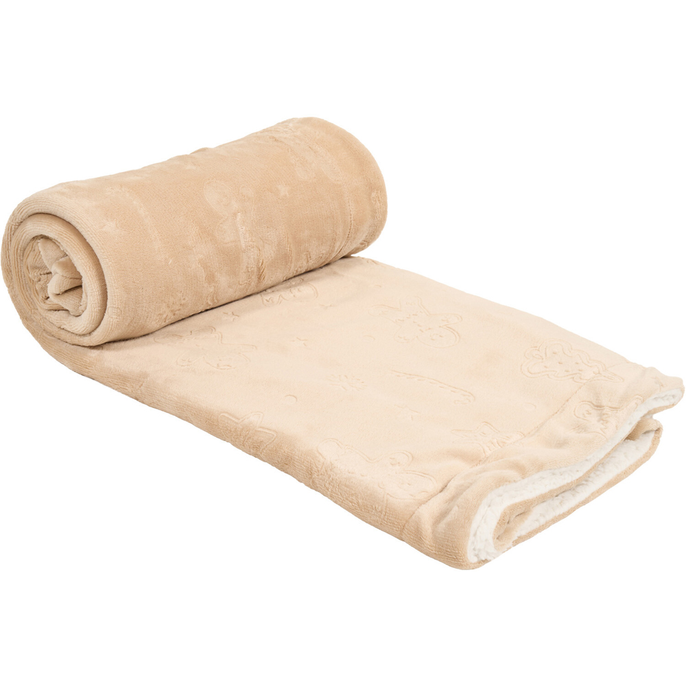 Gingerbread Man Embossed Fleece Throw Natural Image 3