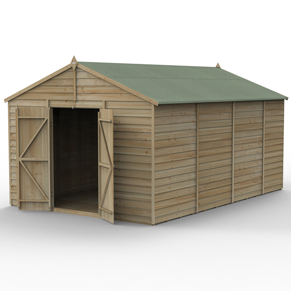 Forest Garden 4LIFE 10 x 15ft Double Door Apex Shed Image 3