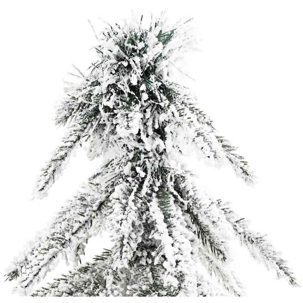 vidaXL Pre-Lit White Snow Flocked Artificial Christmas Tree 7ft Image 7
