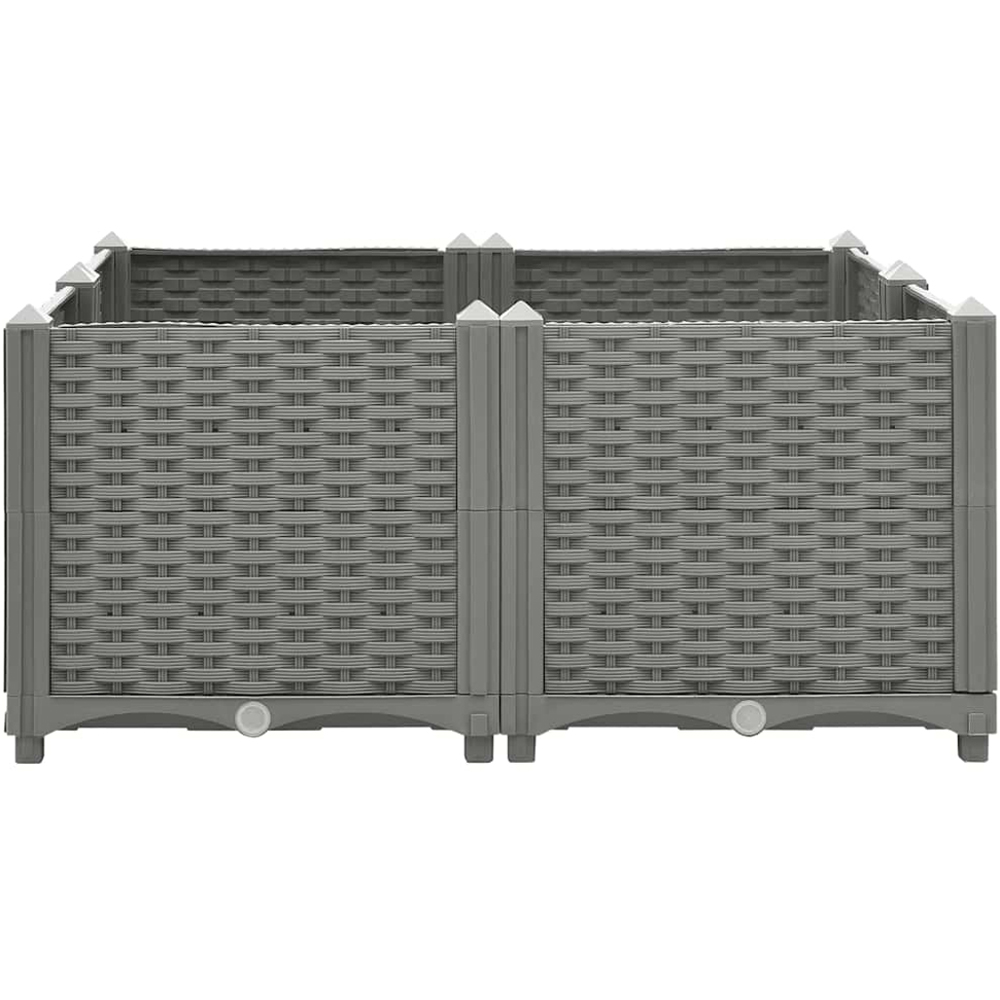 vidaXL Grey Polypropylene Small Square Raised Garden Bed 80 x 80 x 38cm Image 3