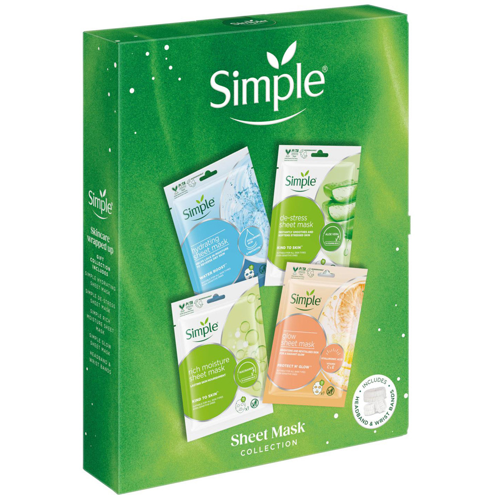 Simple Hydrating and Nourishing Facial Sheet Mask Gift Set 2 Pack Image 4