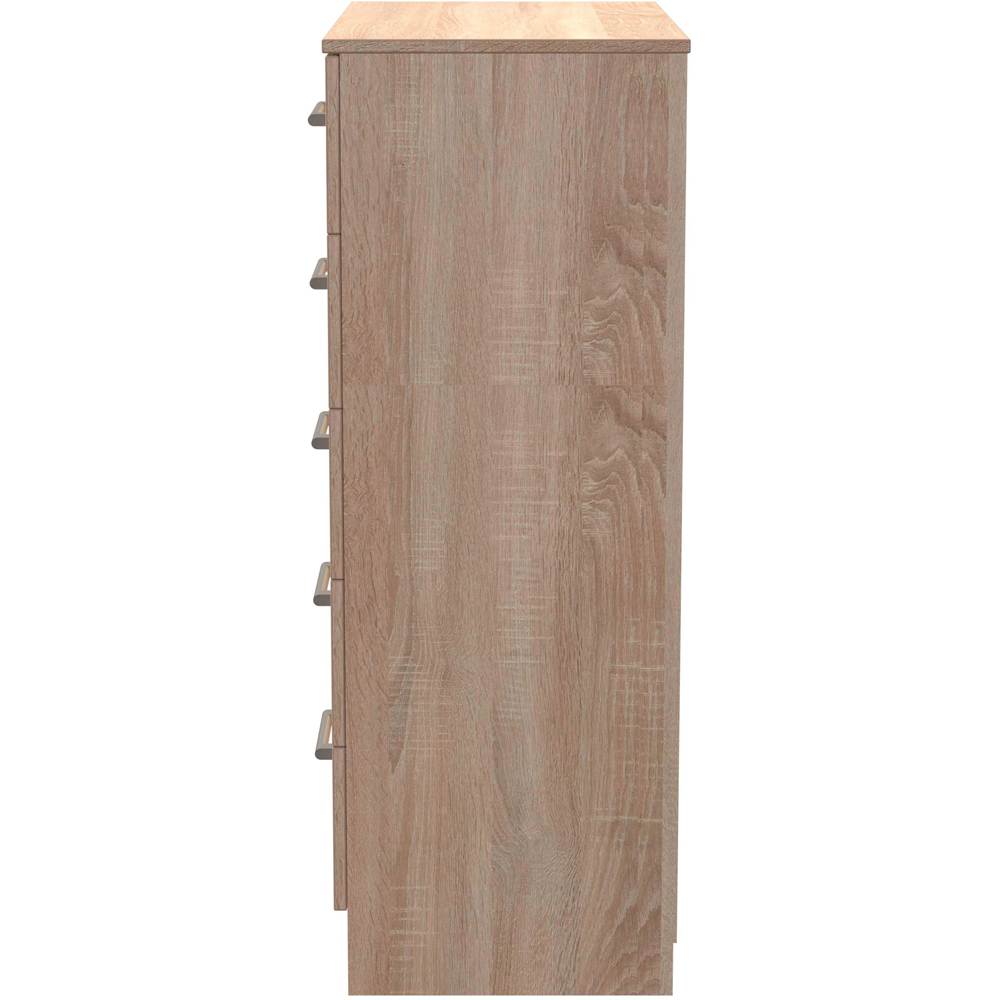 Crowndale Devon 5 Drawer Bardolino Oak Chest of Drawers Ready Assembled Image 4