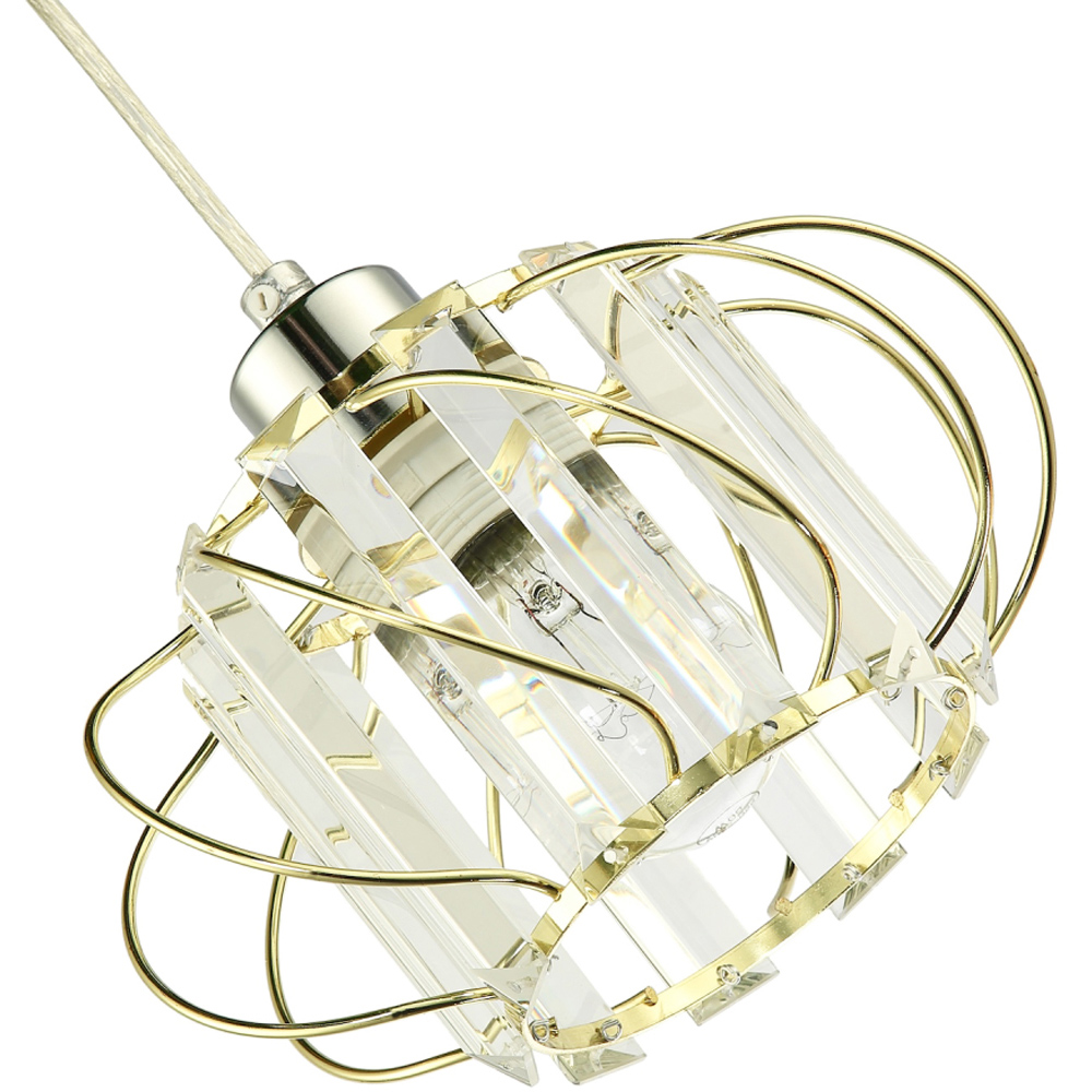 Happy Homewares Gold Frame Pendant Lamp Shade with Acrylic Rectangular Prism Image 4