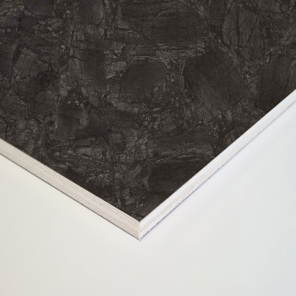 Wetwall Mermaid 2420 x 585mm Nero Marble Tongue and Groove Plywood Shower Wall Panel Image 3