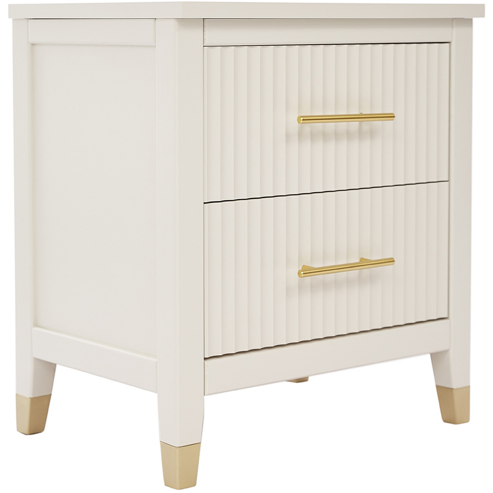 Biasi 2 Drawers White Bedside Table Image 2