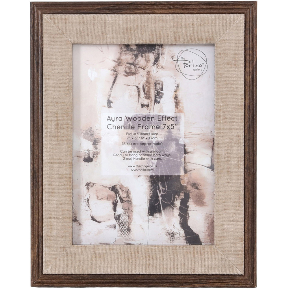 Ayra Wooden Effect Chenille Photo Frame 5 x 7 inch Image 3