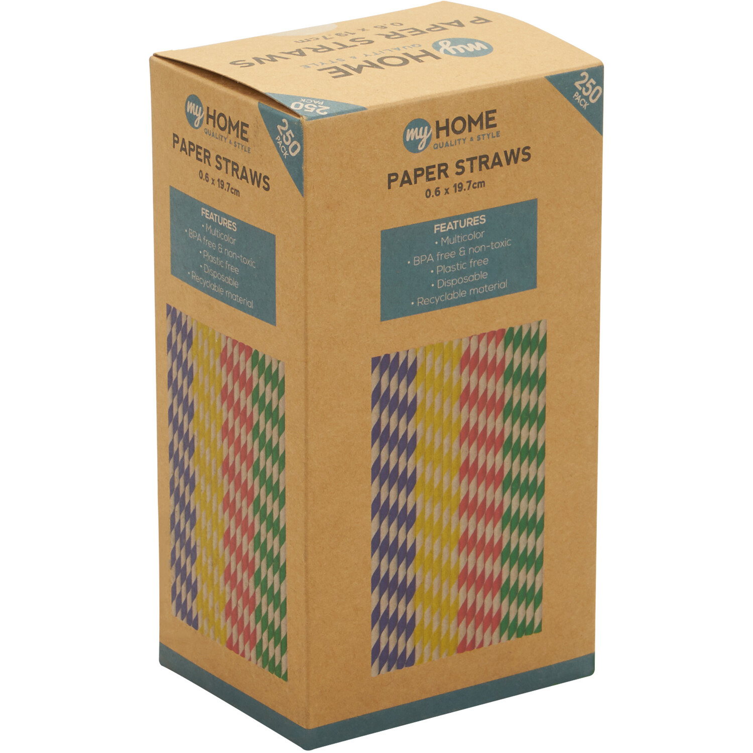 Pack of 250 My Home Paper Straws Image 1