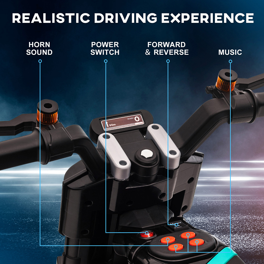 Portland Kids Ride-On Electric Motorcycle Black Image 3