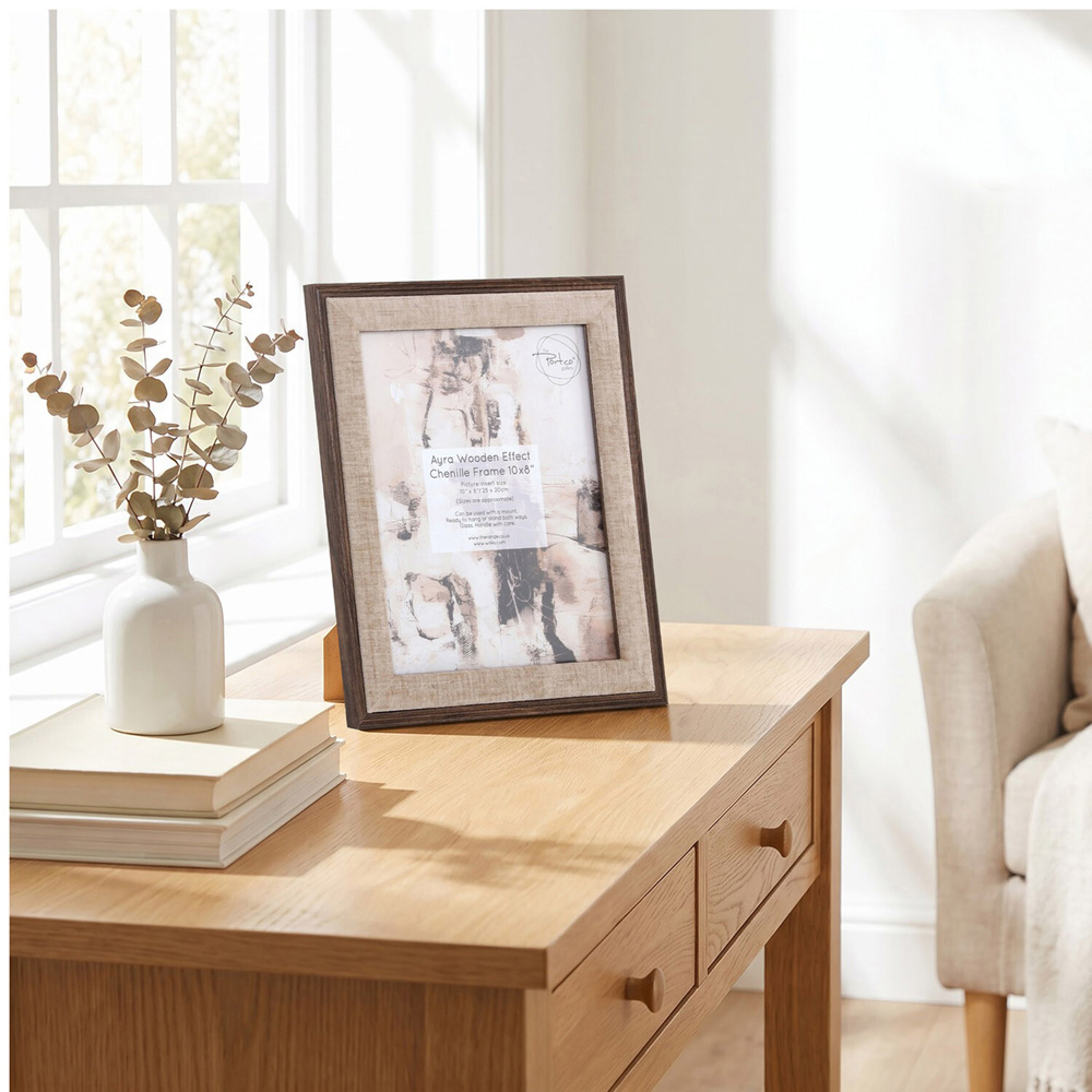 Ayra Wooden Effect Chenille Photo Frame 8 x 10 inch Image 2