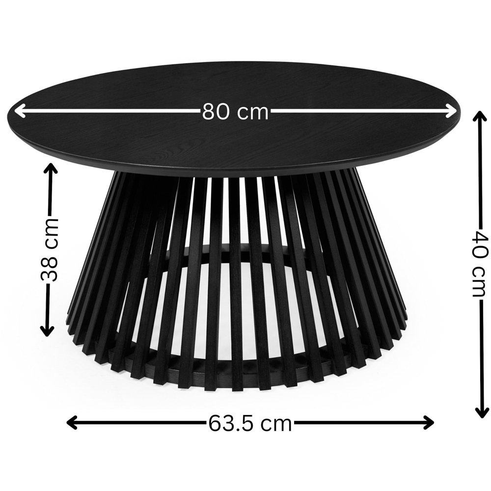 Julian Bowen Ollie Black Round Coffee Table Image 6