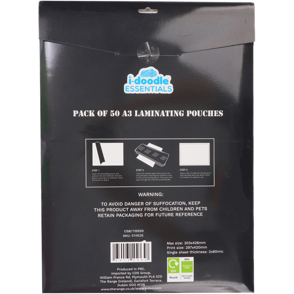 Pack of 50 A3 Laminating Pouches Image 2