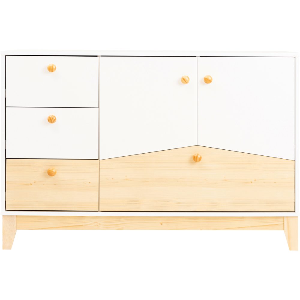 Seconique Cody 2 Door 4 Drawer White and Pine Effect Storage Unit Image 3