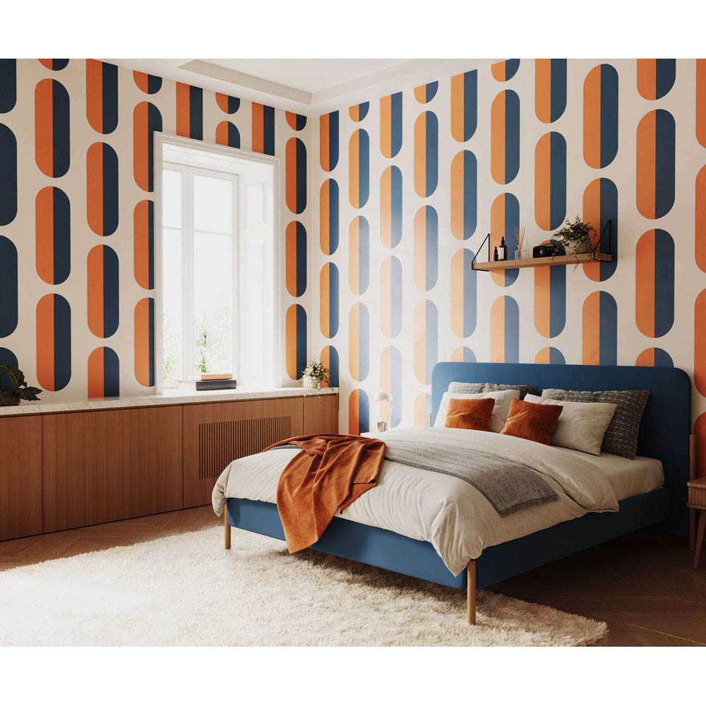 Bobbi Beck Eco Luxury Large Pill Shape Geometric Orange Wallpaper Image 3