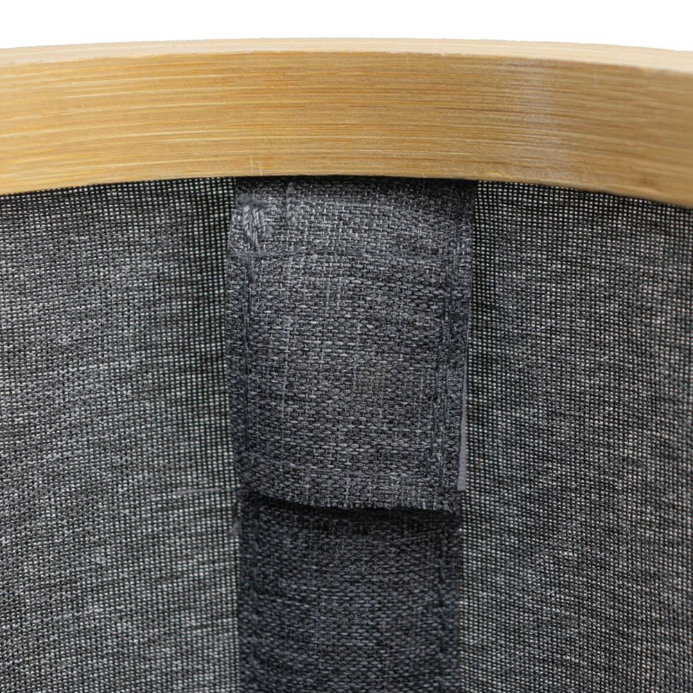 JVL Bambanio 26L Grey Bamboo Foldable Storage Basket Image 6