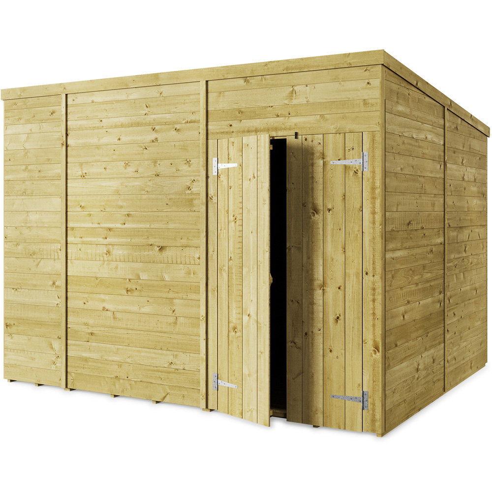 StoreMore 10 x 8ft Double Door Tongue and Groove Pent Shed Image 1