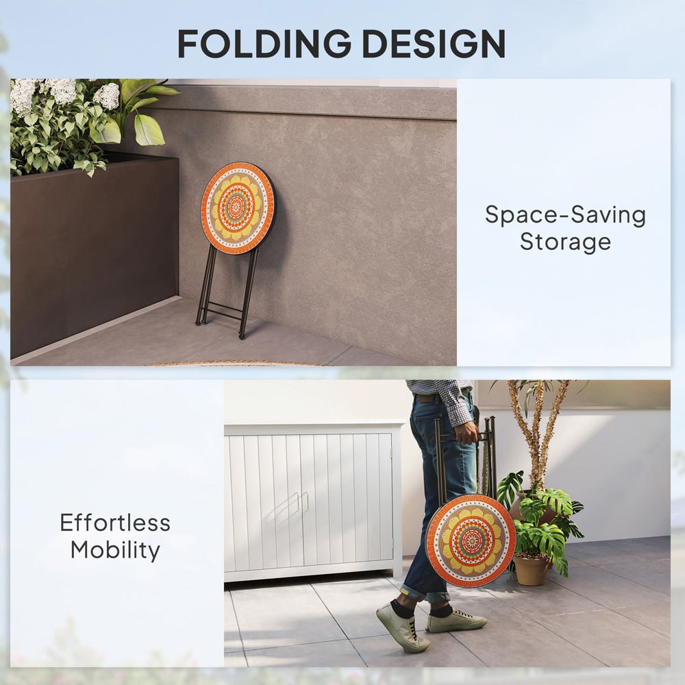 Outsunny Orange Mosaic Garden Coffee Table Image 8