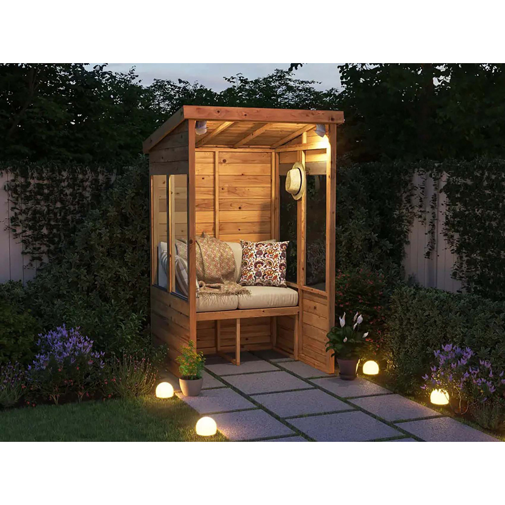 Dunster House Apocallipo 2 Seater 4 x 4ft Brown Pent Garden Arbour with Glazed Panels Image 4