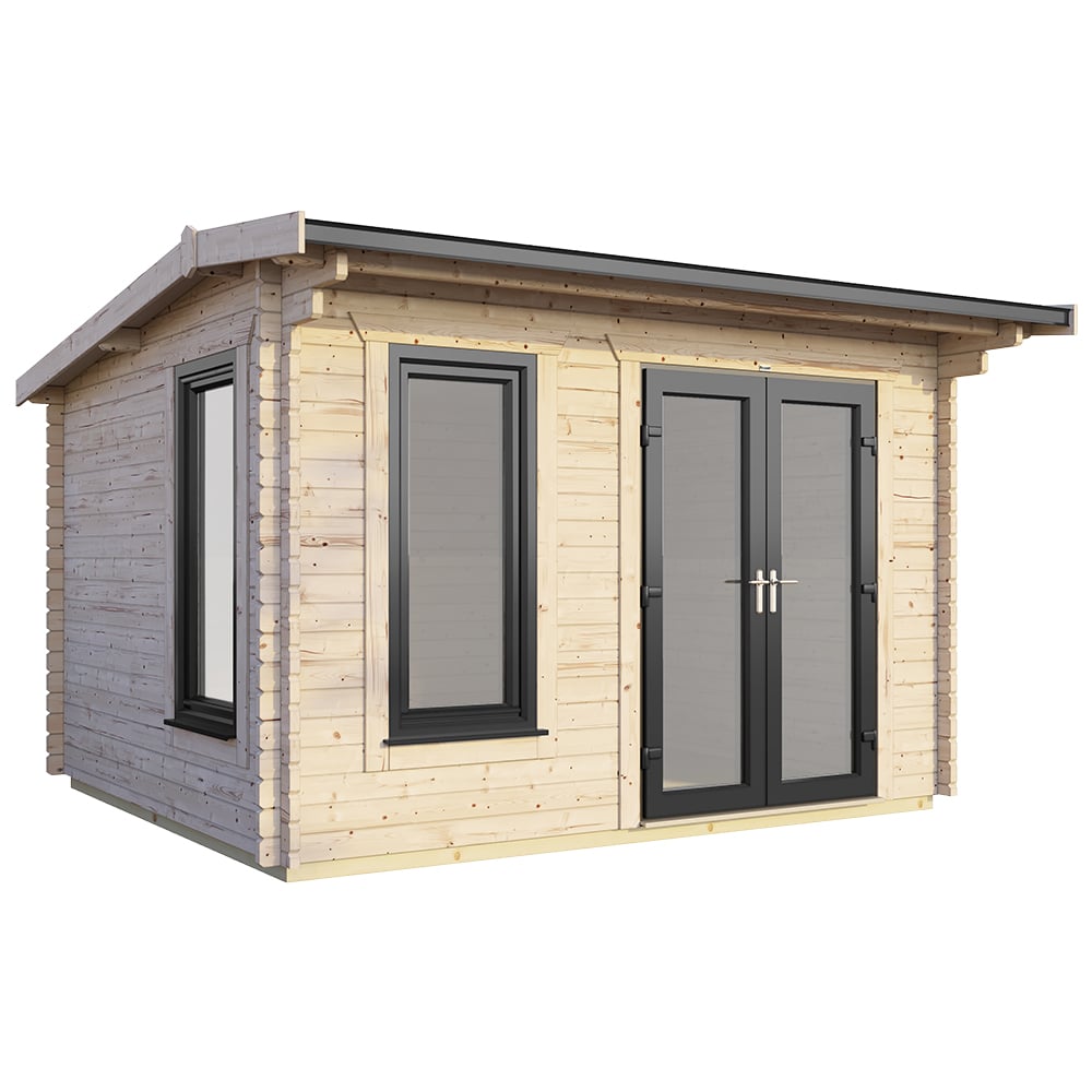 Power Sheds 12 x 8ft Right Double Door Apex Log Cabin Image 1