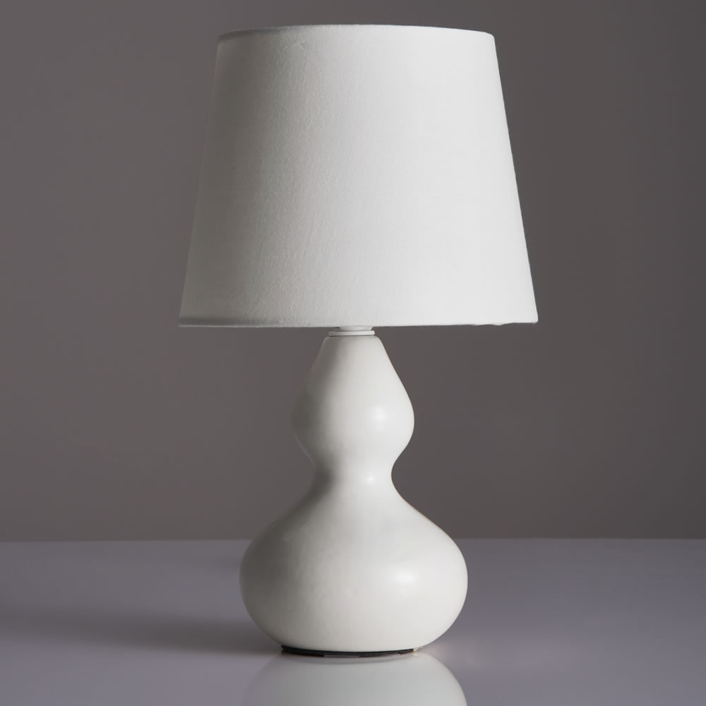 Wilko White Ceramic Lamp Image 3