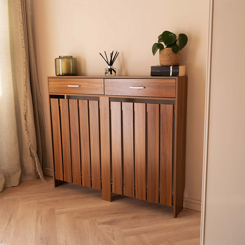 Portland 2 Drawer Wooden Radiator Cover Medium Image 8