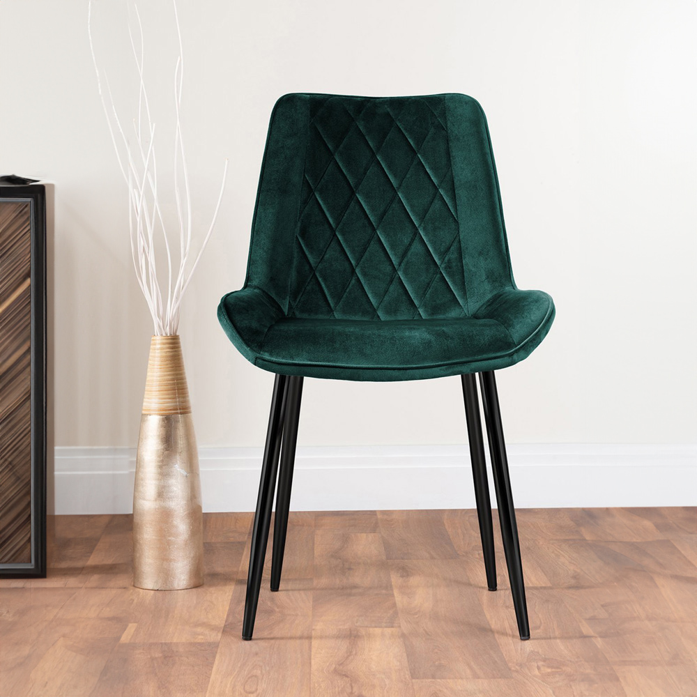 Furniturebox Fira Cesano Wood Effect 6 Seater Round Dining Set Brown Green and Black Image 3