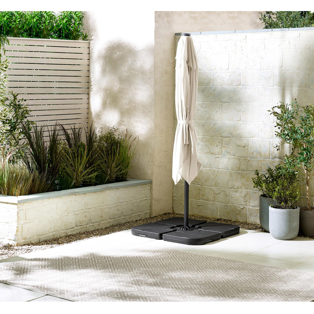 Furniturebox Gretna Cream Square Outdoor Cantilever Parasol and Base Image 6