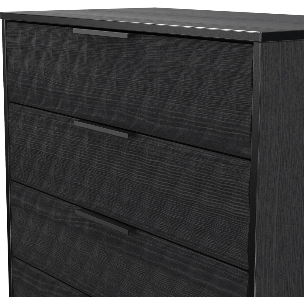 Crowndale Harlequin 5 Drawer Black Ash Chest of Drawers Ready Assembled Image 5