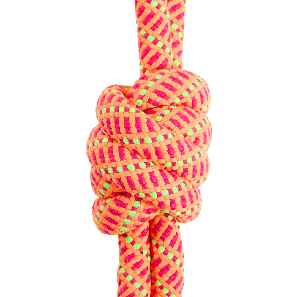 Double Knot Bright Rope Dog Toy Orange Image 2
