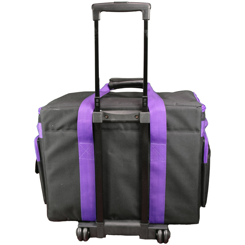 Sewing Online 006106-BLK-PURPLE Plain Black Purple Trim Sewing Machine Trolley Bag 53 x 41 x 29cm Image 3