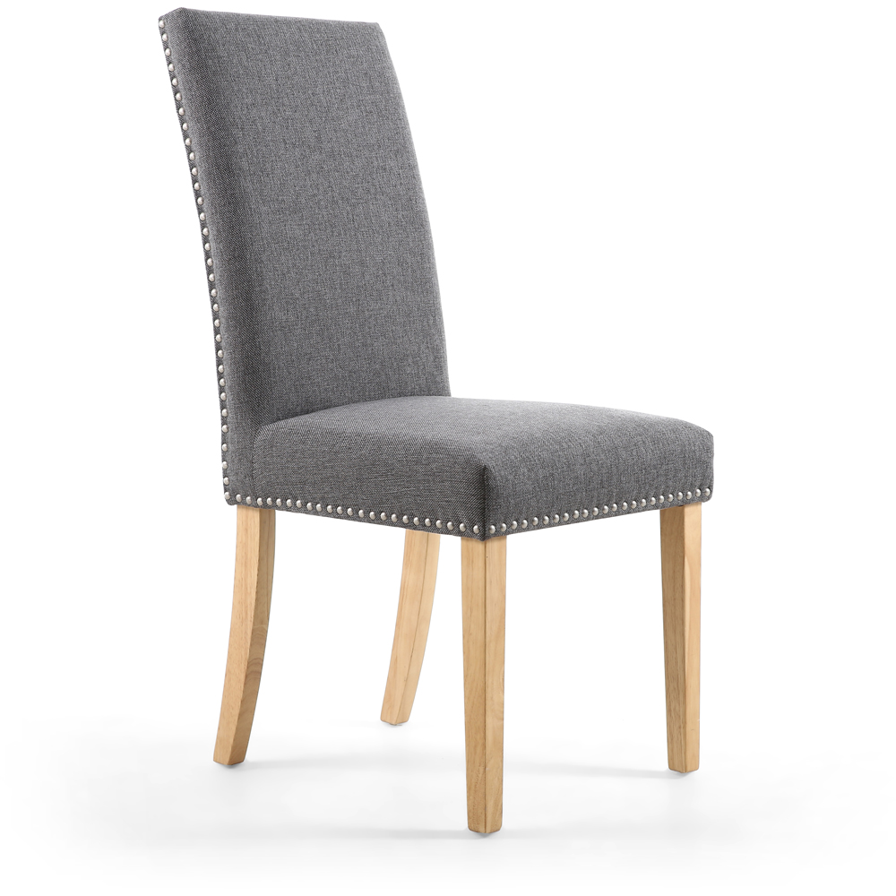 Randall Set of 2 Grey Linen Effect Dining Chair Image 2