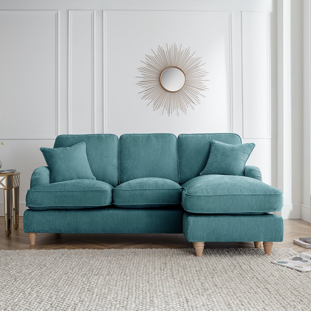 The Vienna 3 Seater Emerald Right Hand Chaise Sofa Image 4