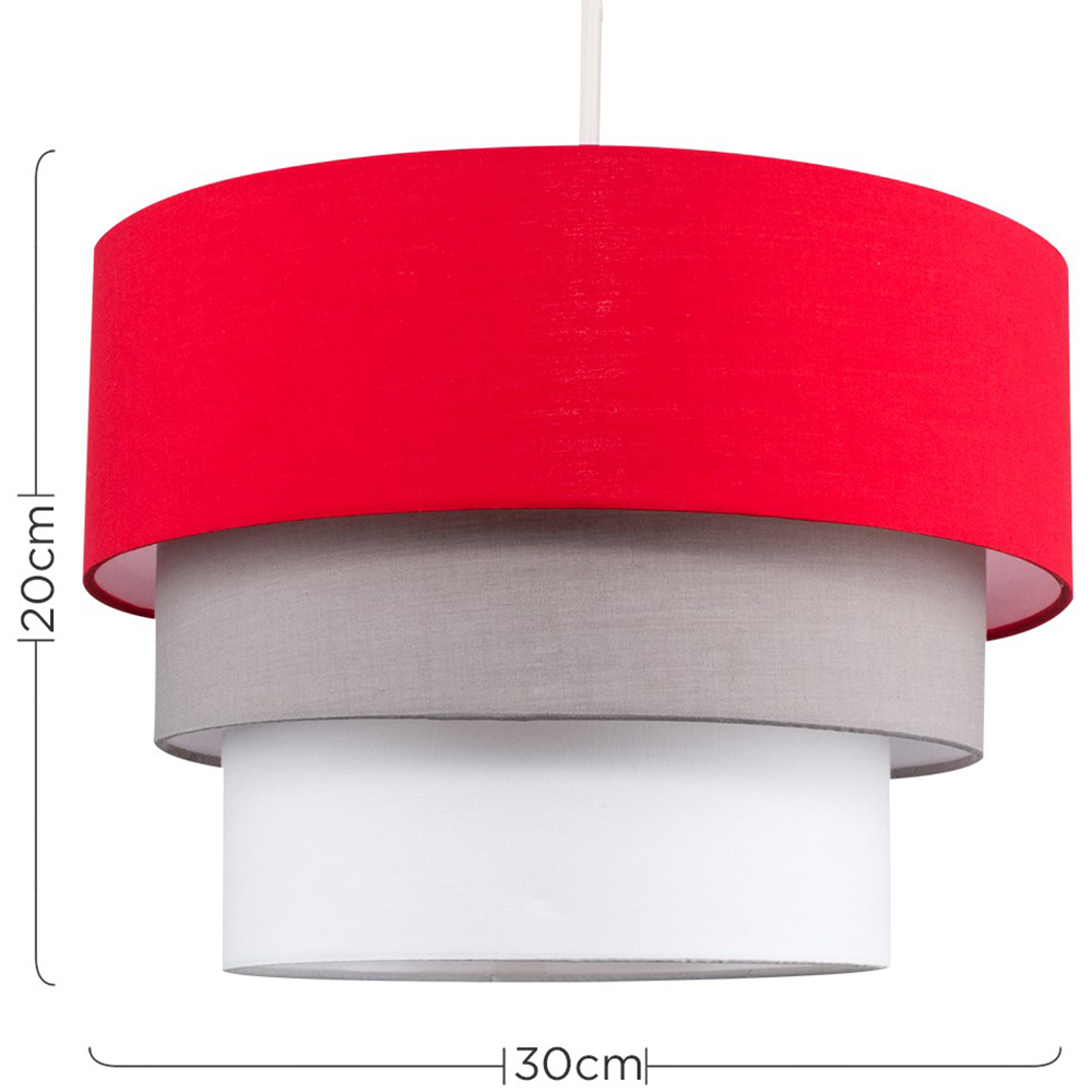 ValueLights Aztec 3 Tier Red Fabric Ceiling Light Shade Image 6