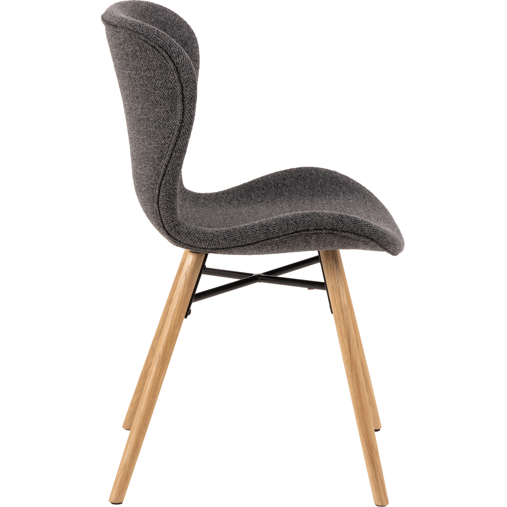 Florence Batilda Set of 2 Grey and Oak Dining Chair Image 3