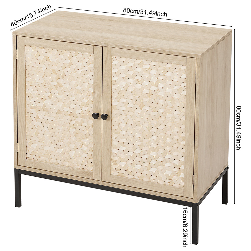 H&O Direct 2 Door Bamboo Sideboard Image 6