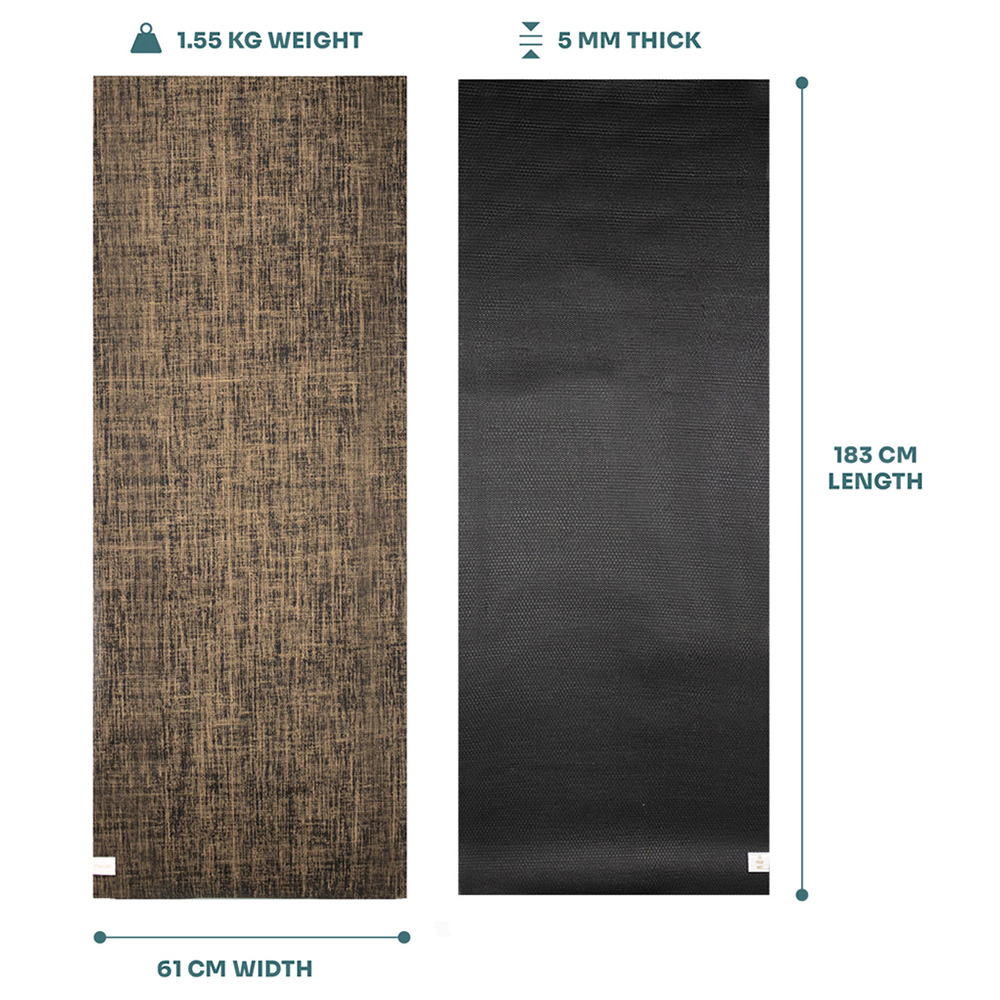 Myga Black Jute Yoga Mat Image 4