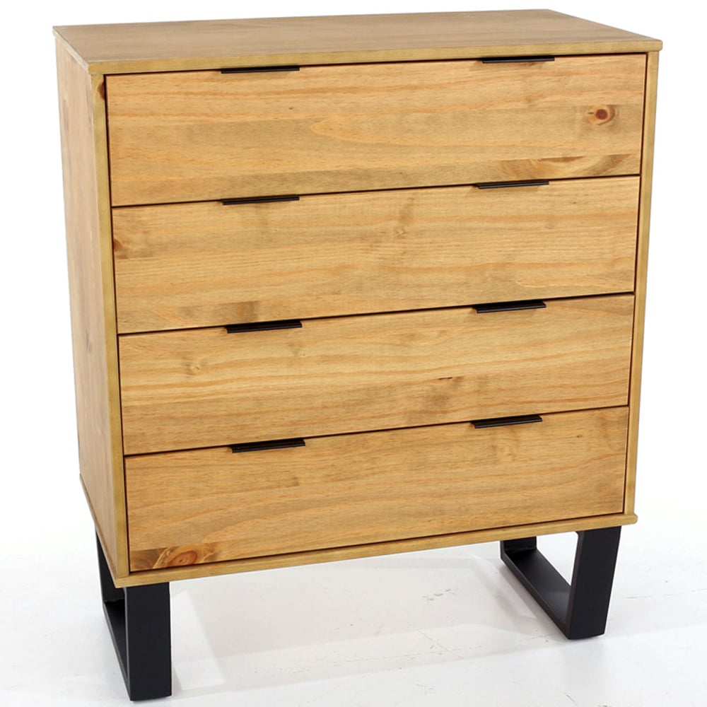 Core Products Texas 4 Drawer Antique Wax Pine Chest of Drawers Image 4