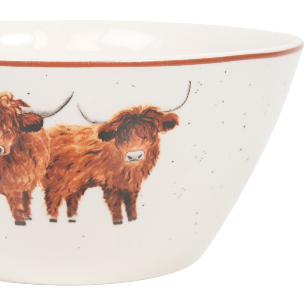 Highland Cow Speckle Bowl White Image 3
