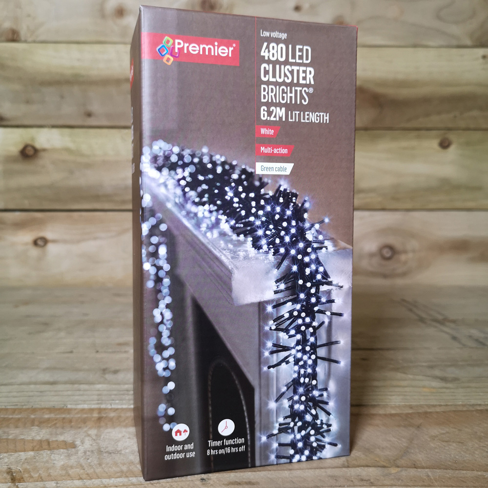 Premier ClusterBrights 480 Cool White LED Multi-Function Green Cluster Light 6.2m Image 8