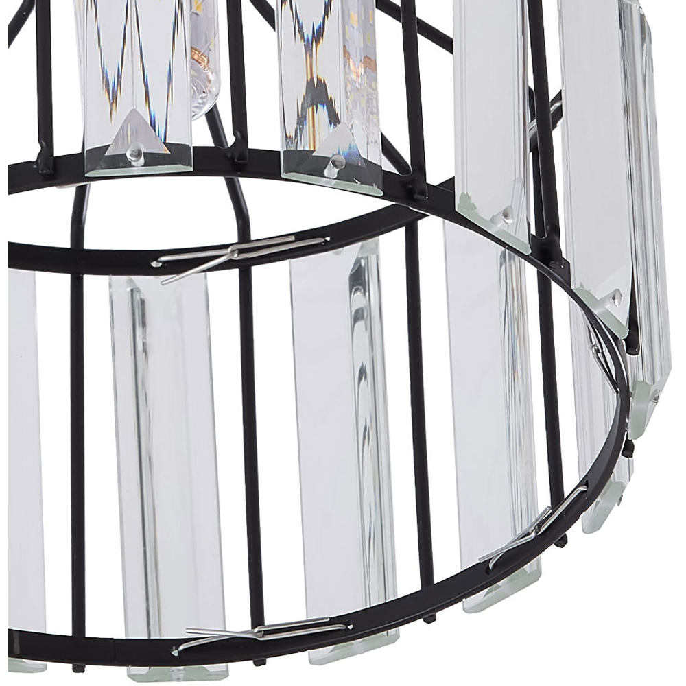Living and Home E27 Screw Black Crystal Ceiling Light Image 4