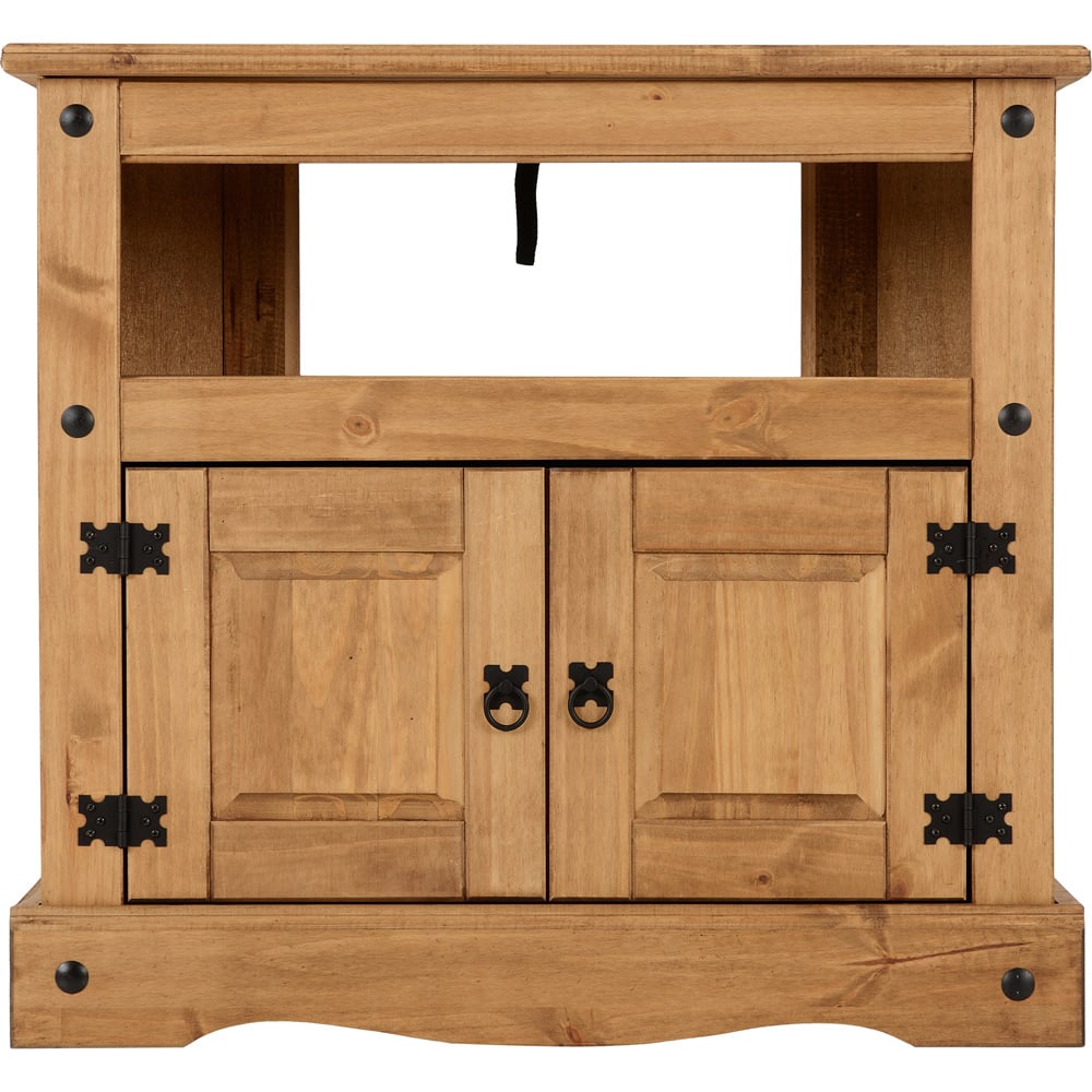 Seconique Corona 2 Door Distressed Waxed Pine Corner TV Cabinet Image 3