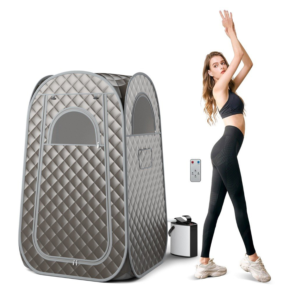 Costway Grey Full Body Steam Sauna Tent with Steam Generator 3L Image 2