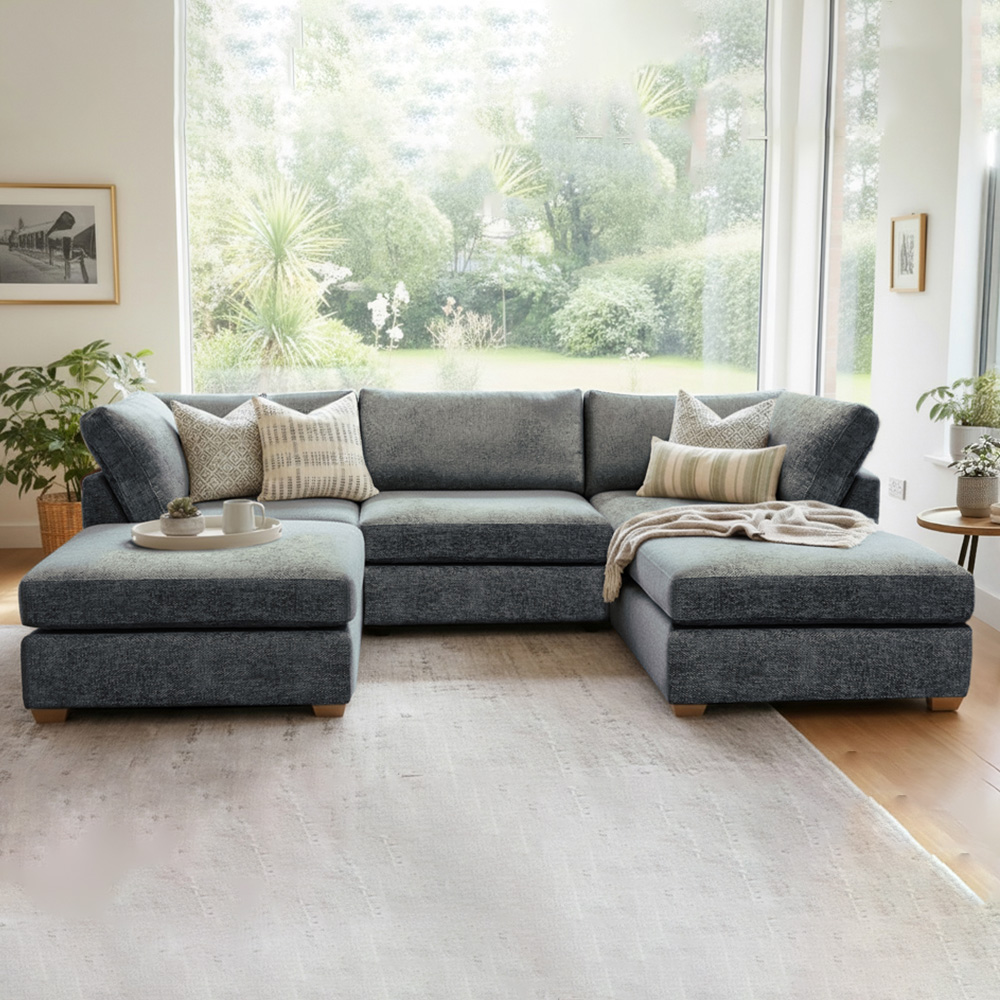 Carina Enzo 5 Seater Navy U-Shape Sofa Image 5
